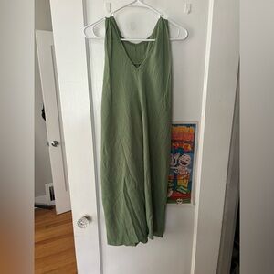 Wide sage green dress